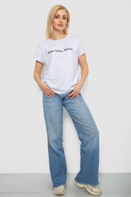 Футболка жіноча з принтом, колір білий, 244R3016