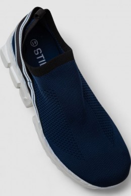 Слипоны мужские текстиль  -уценка, цвет синий, 248RT8059-U-15