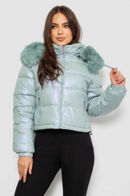 Куртка женская демисезонная короткая, цвет мятный, 244R23-9
