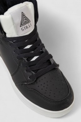 Кросівки жіночі зимові на хутрі, колір чорно-білий, 248RH1030