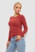 Водолазка женская в рубчик, цвет темно-коралловый, 204R9031 Водолазка женская в рубчик, цвет темно-коралловый, 204R9031
