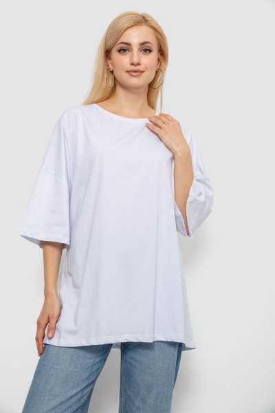 Футболка женская однотонная, цвет белый, 244R3018