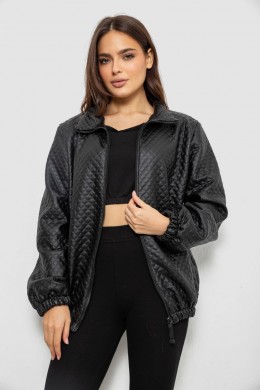 Бомбер женский с принтом, цвет черный, 257R72-3