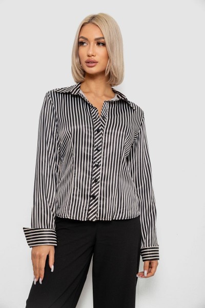 Сорочка класична в смужку, колір чорно-білий, 230R64-3