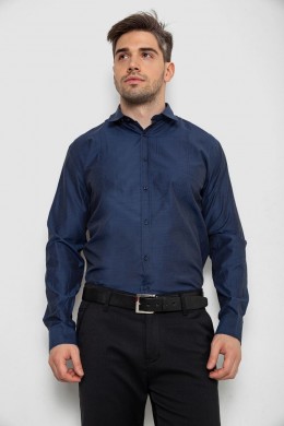 Сорочка чоловіча з довгим рукавом, колір темно-синій, 214R837