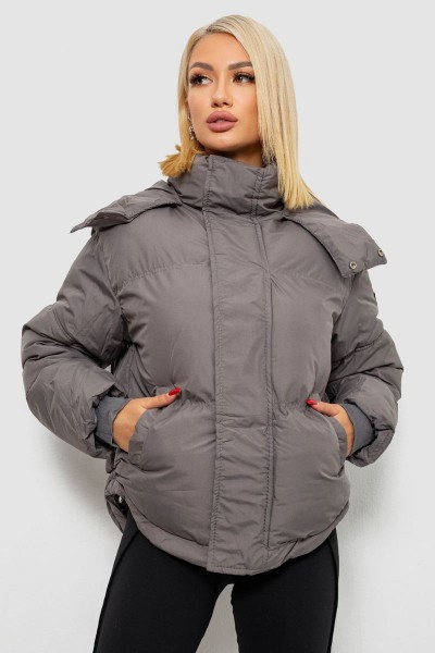 Куртка женская зимняя короткая, цвет серый, 244R983