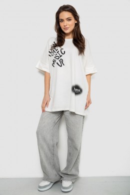 Футболка женская с принтом, цвет молочный, 244R4002-2
