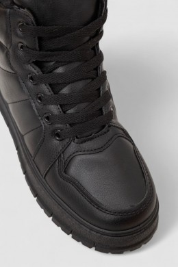 Кроссовки женские зимние на меху, цвет черный, 248RMB02