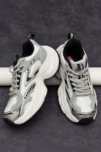 Кроссовки женские демисезонные, цвет бело-серый, 248RCX1500