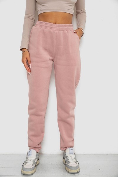 Спортивные штаны женские на флисе, цвет пудровый, 238R57828