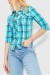 Рубашка женская в клетку, цвет голубой, 230R063 Рубашка женская в клетку, цвет голубой, 230R063