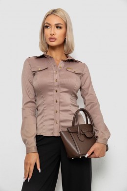 Сорочка класична в смужку, колір бежевий, 230R646