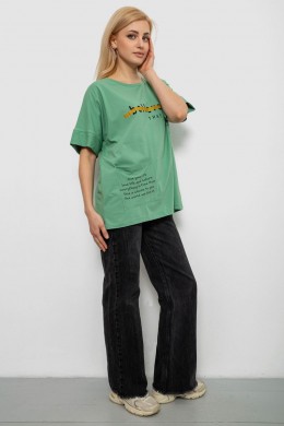 Футболка женская с принтом, цвет оливковый, 244R4020