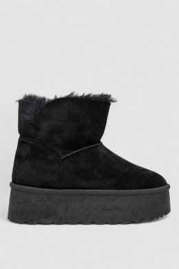Уггі жіночі на хутрі, колір чорний, 243RG679