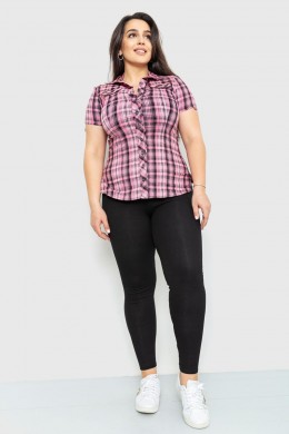Сорочка жіноча в клітинку, колір рожево-сірий, 230R065