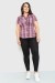 Сорочка жіноча в клітинку, колір рожево-сірий, 230R065