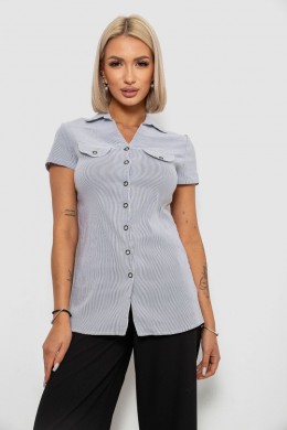 Сорочка-туніка в смужку, колір світло-сірий, 230R665-1