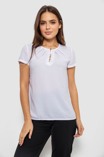 Блуза однотонная, цвет белый, 230R112