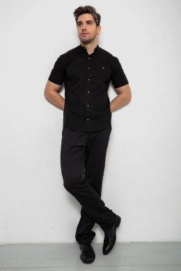 Сорочка чоловіча однотонна, колір чорний, 214R7346
