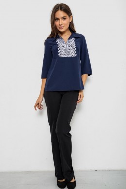 Блуза однотонная, цвет сине-белый, 230R70-1