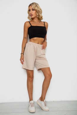 Шорти жіночі однотонні, колір бежевий, 238R57820