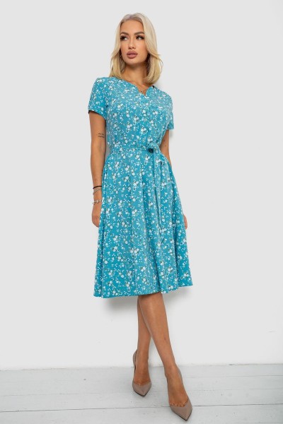 Платье софт с принтом, цвет бирюзовый, 230R1111