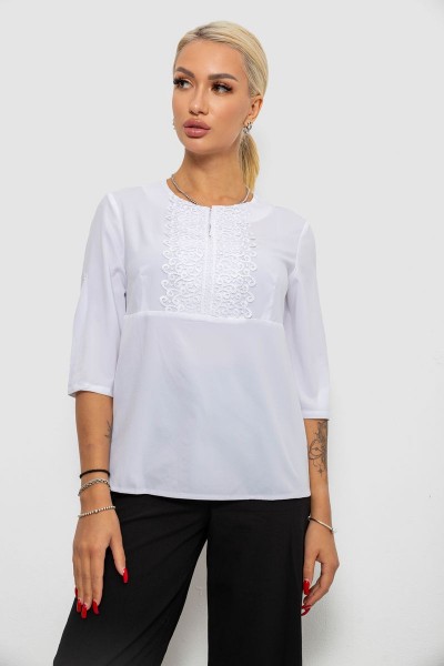 Блуза однотонная, цвет белый, 230R71-1