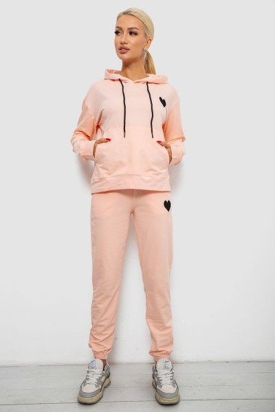 Спортивный костюм женский двухнитка, цвет персиковый, 214R1419-004