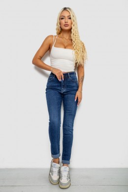 Джинси жіночі однотонні Skinny, колір синій, 244R6672
