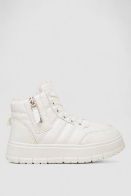 Кросівки жіночі зимові на хутрі, колір білий, 248RMB06