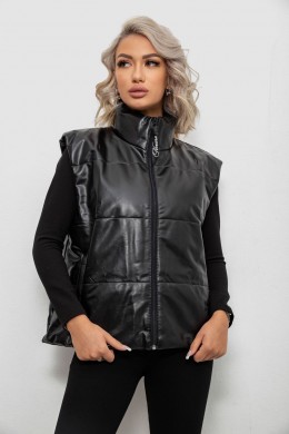 Жилет женский демисезонный экокожа, цвет черный, 257R98-2