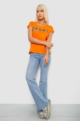 Футболка женская с принтом, цвет оранжевый, 244R2038