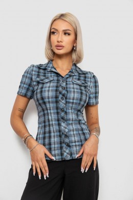 Сорочка жіноча в клітинку, колір синій, 230R065