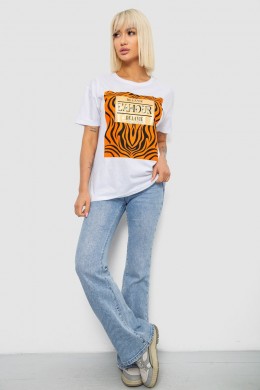 Футболка женская с принтом, цвет белый, 244R2805