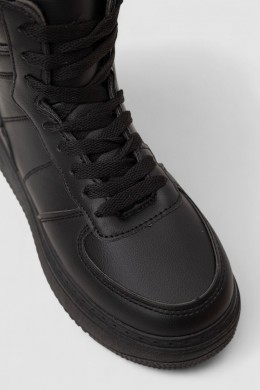 Кеды женские на меху, цвет черный, 248RK07