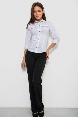 Рубашка женская однотонная, цвет белый, 230R068-3