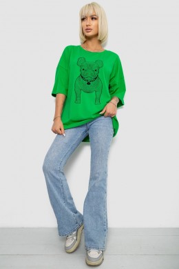 Футболка жіноча з принтом, колір зелений, 244R3008