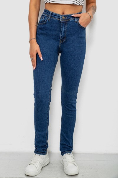 Джинси жіночі однотонні Skinny, колір синій, 244R2001-B