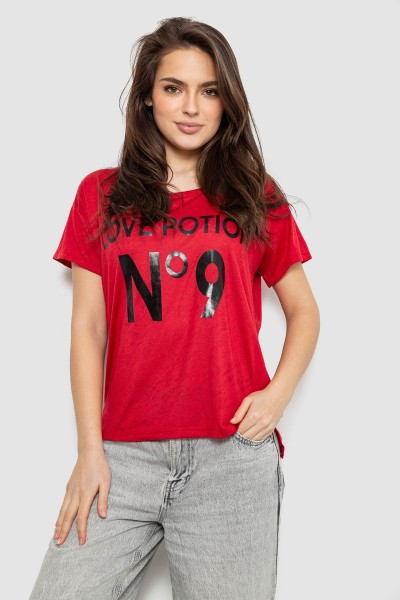 Футболка жіноча з принтом, колір червоний, 244R2073-1