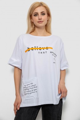 Футболка жіноча з принтом, колір білий, 244R4020