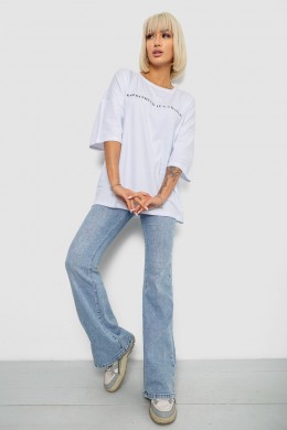 Футболка женская с принтом, цвет белый, 244R2020