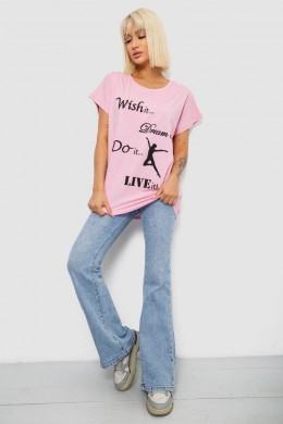 Футболка женская с принтом, цвет розовый, 244R3004