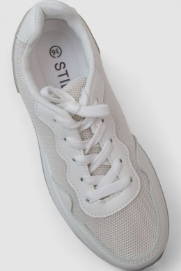 Кроссовки женские, цвет бело-серый, 248RG02