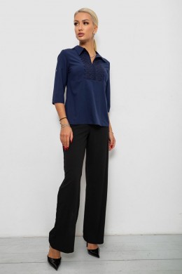 Блуза однотонная, цвет синий, 230R70-1