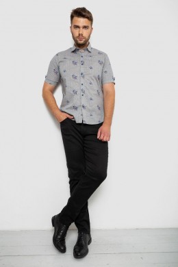 Рубашка мужская с принтом  -уценка, цвет серый, 214R6917-88-U
