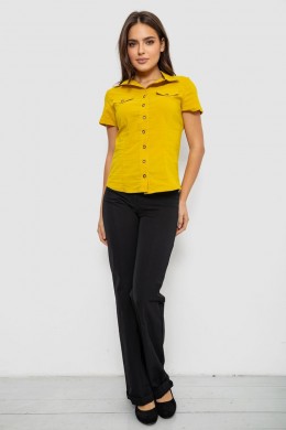 Сорочка жіноча однотонна, колір гірчичний, 230R068-1
