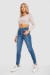 Джинси жіночі Mom-fit стрейч, колір синій, 244R1162