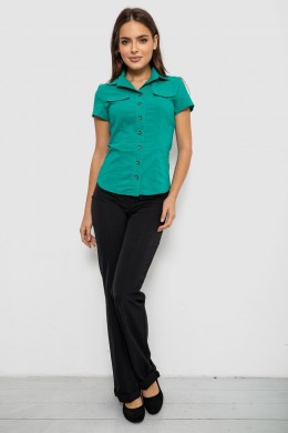 Сорочка жіноча однотонна, колір зелений, 230R068-1