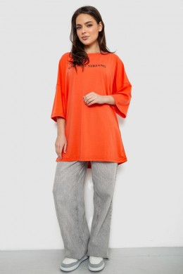 Футболка женская с принтом, цвет оранжевый, 244R3013