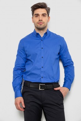 Сорочка чоловіча однотонна, колір електрик, 214R7076